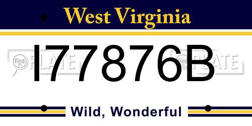 I77876B West Virginia License Plate