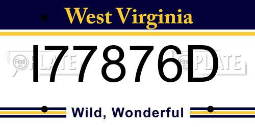 I77876D West Virginia License Plate