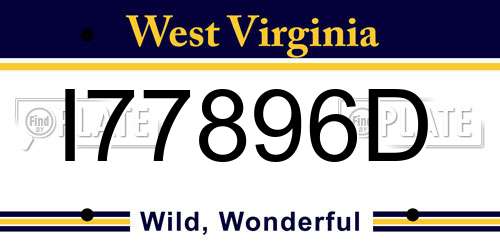 I77896D West Virginia License Plate