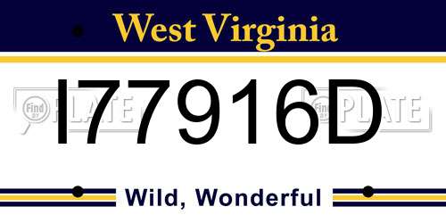 I77916D West Virginia License Plate