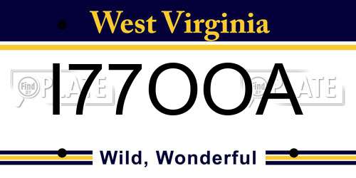 I77OOA West Virginia License Plate