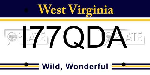 I77QDA West Virginia License Plate