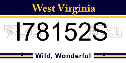I78152S West Virginia License Plate