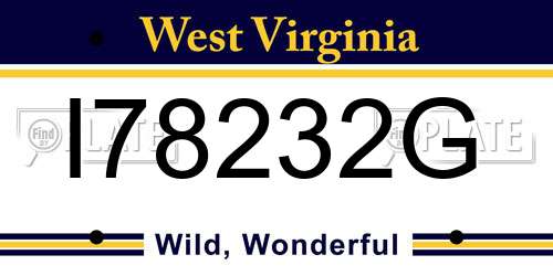 I78232G West Virginia License Plate