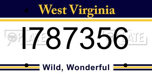 I787356 West Virginia License Plate