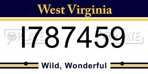 I787459 West Virginia License Plate