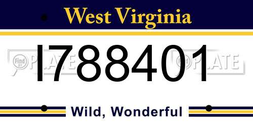 I788401 West Virginia License Plate