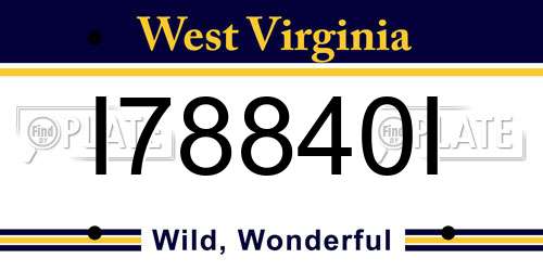I78840I West Virginia License Plate