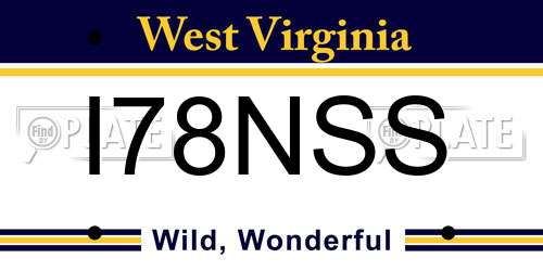 I78NSS West Virginia License Plate