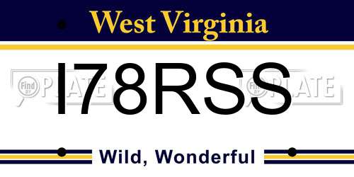 I78RSS West Virginia License Plate