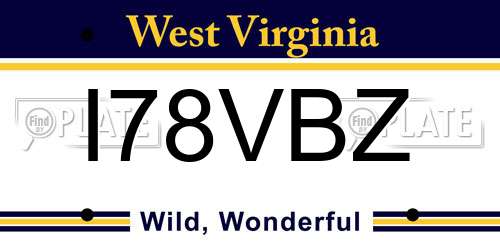 I78VBZ West Virginia License Plate