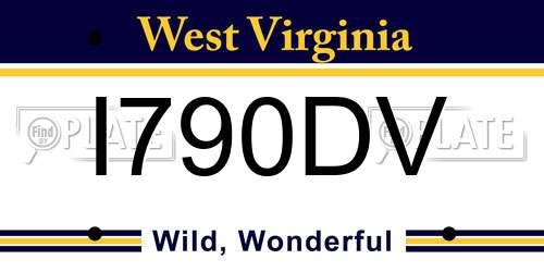 I790DV West Virginia License Plate