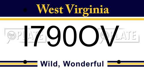I790OV West Virginia License Plate