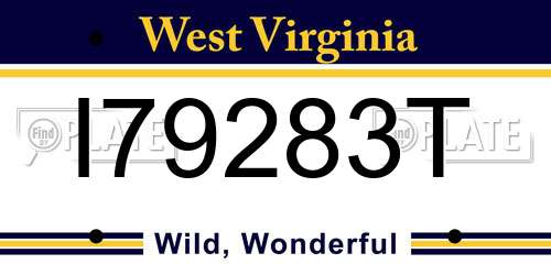 I79283T West Virginia License Plate