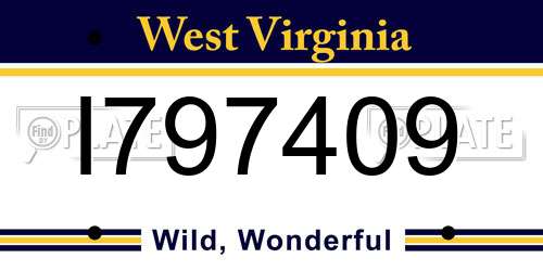 I797409 West Virginia License Plate