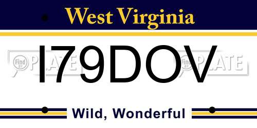 I79DOV West Virginia License Plate