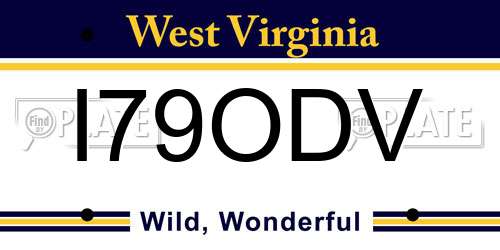 I79ODV West Virginia License Plate