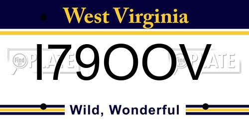 I79OOV West Virginia License Plate