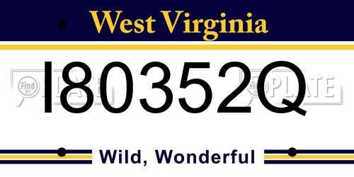 I80352Q West Virginia License Plate