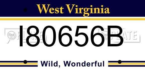 I80656B West Virginia License Plate