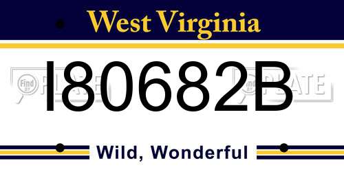 I80682B West Virginia License Plate