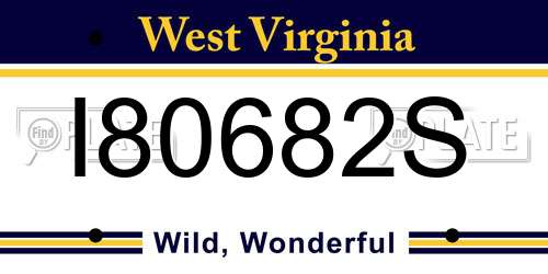 I80682S West Virginia License Plate