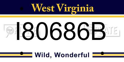 I80686B West Virginia License Plate