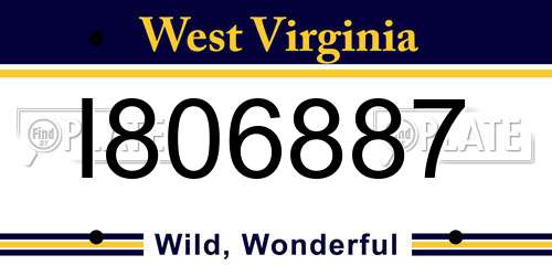 I806887 West Virginia License Plate