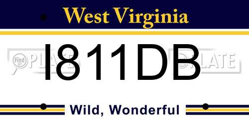 I811DB West Virginia License Plate