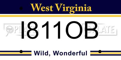 I811OB West Virginia License Plate