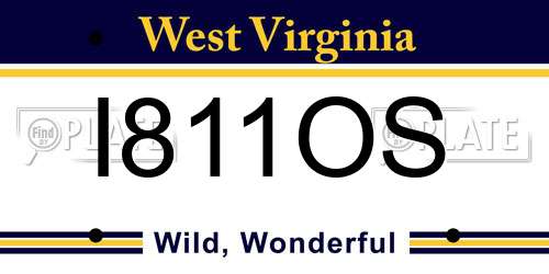 I811OS West Virginia License Plate