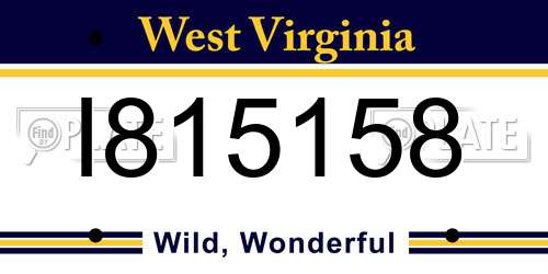 I815158 West Virginia License Plate