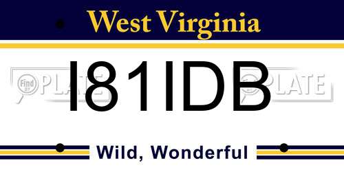 I81IDB West Virginia License Plate