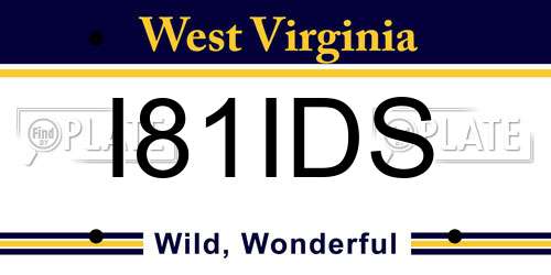 I81IDS West Virginia License Plate