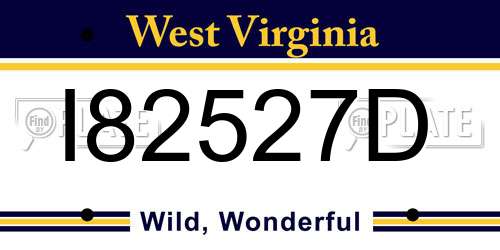 I82527D West Virginia License Plate