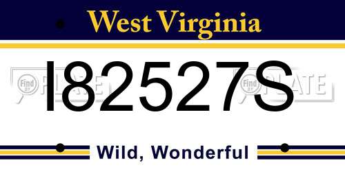 I82527S West Virginia License Plate