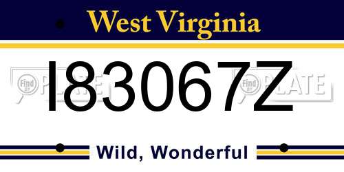 I83067Z West Virginia License Plate