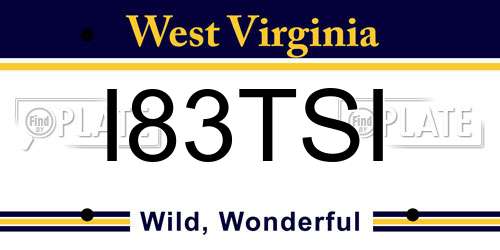 I83TSI West Virginia License Plate