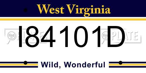 I84101D West Virginia License Plate