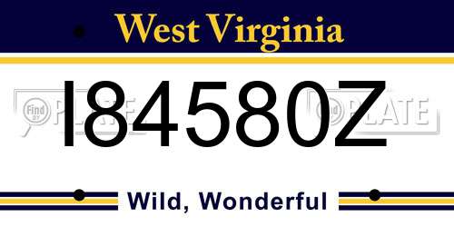I84580Z West Virginia License Plate
