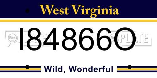I84866O West Virginia License Plate