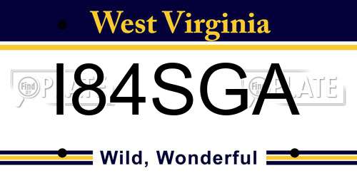 I84SGA West Virginia License Plate