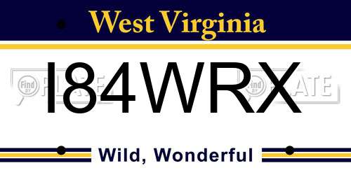 I84WRX West Virginia License Plate
