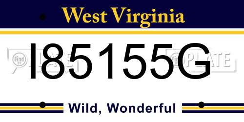 I85155G West Virginia License Plate