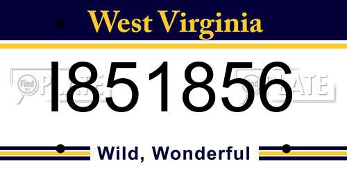 I851856 West Virginia License Plate