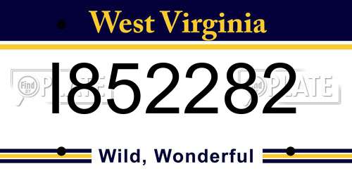 I852282 West Virginia License Plate