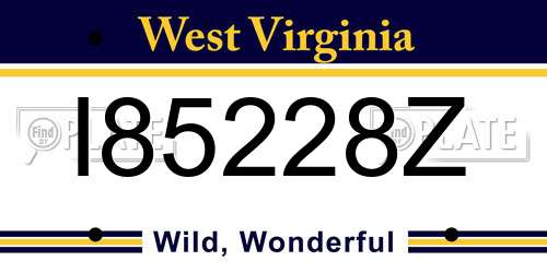 I85228Z West Virginia License Plate