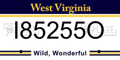 I85255O West Virginia License Plate