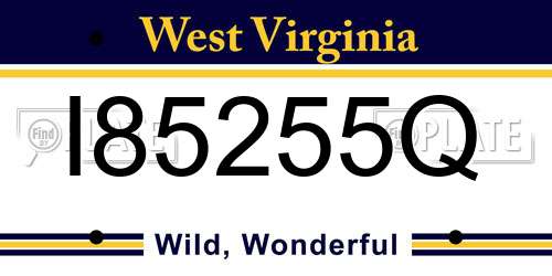 I85255Q West Virginia License Plate