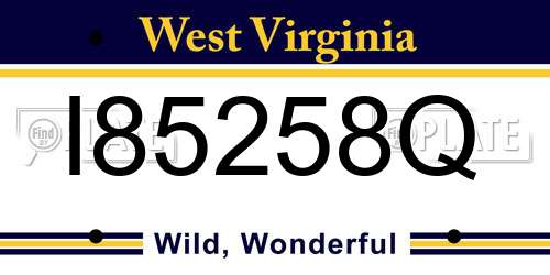 I85258Q West Virginia License Plate